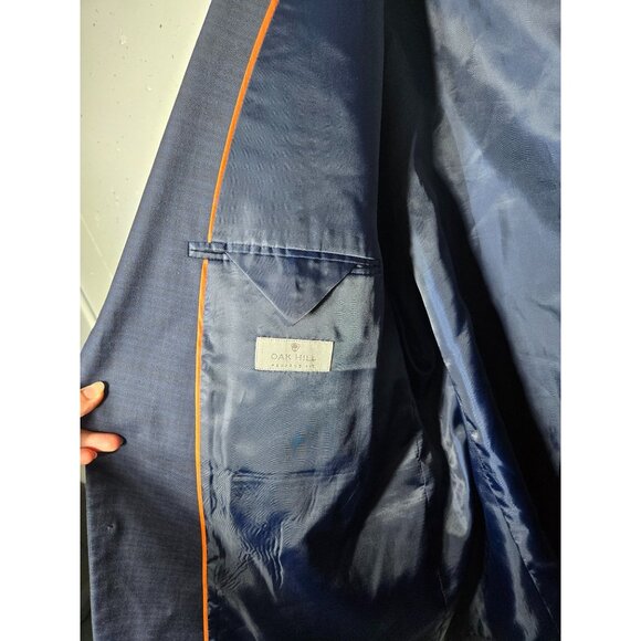 Oak Hill Perfect Fit Blue Plaid Sports Coat Size 56L Long Jacket Blazer Preppy - Picture 6 of 12